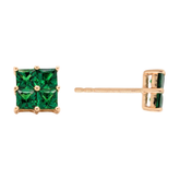 14K Yellow Gold Tsavorite Garnet Square Earrings